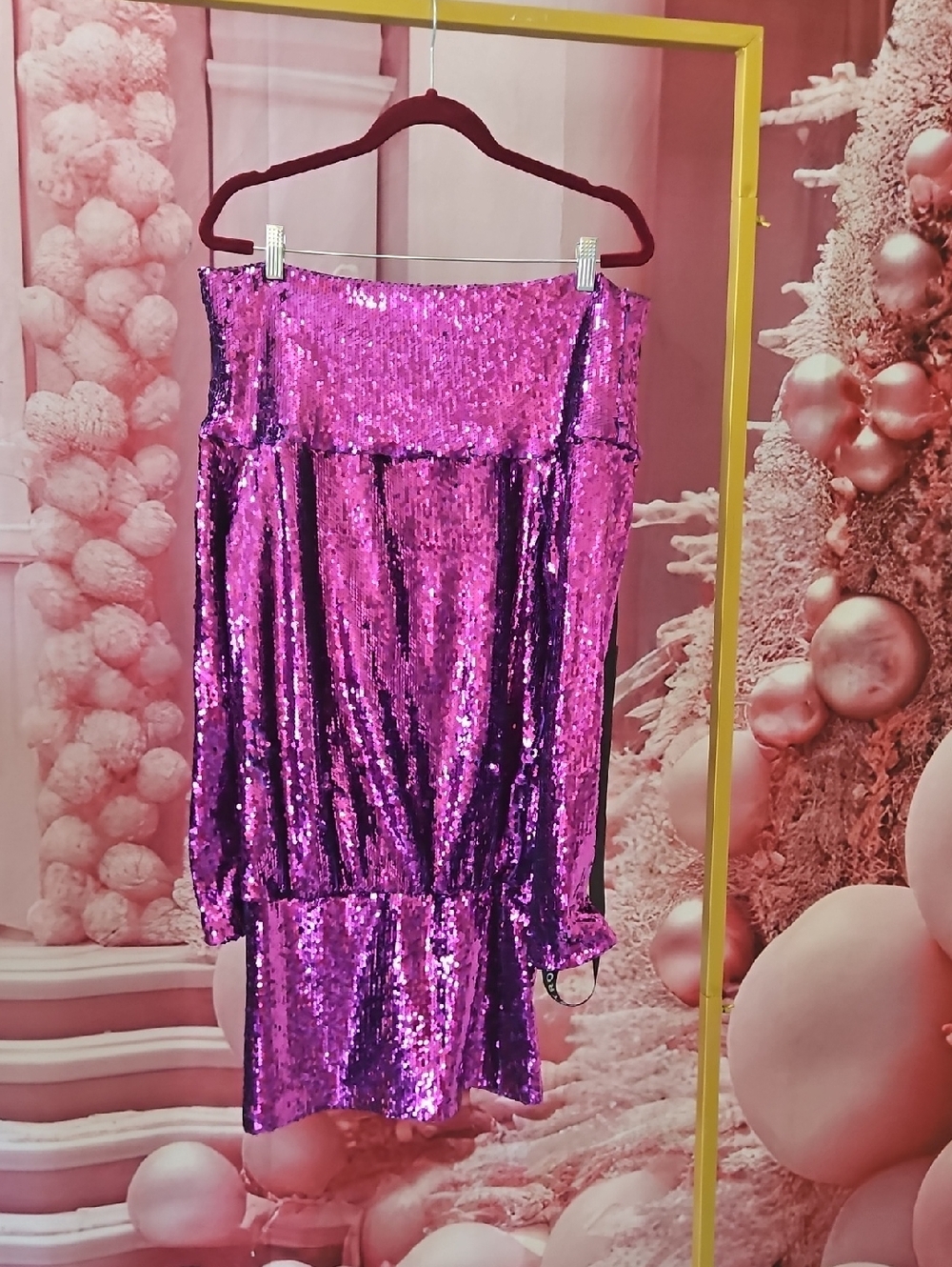 Retrofete Purple Sequin Mini Dress